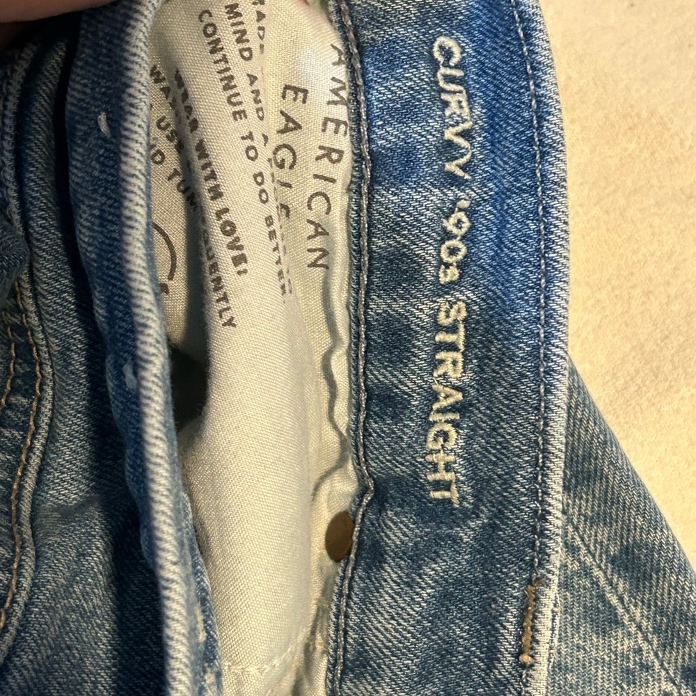 American Eagle Outfitters Dark Blue Curvy Denim Jeans Curvy 90’s straight - Picture 8 of 8